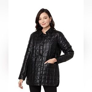 Sam Edelman Women's Quilted PU Black Faux Leather Jacket Size M